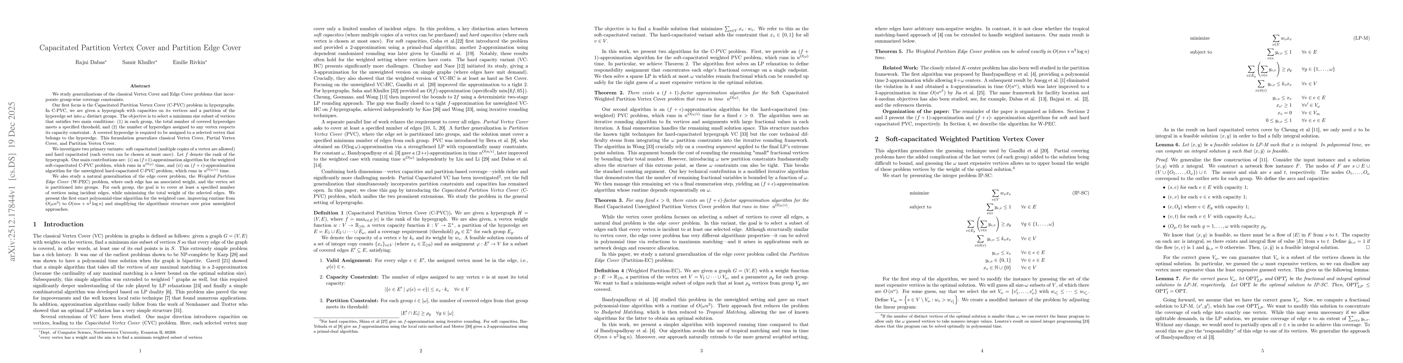 Thumbnail for Capacitated Partition Vertex Cover and Partition Edge Cover