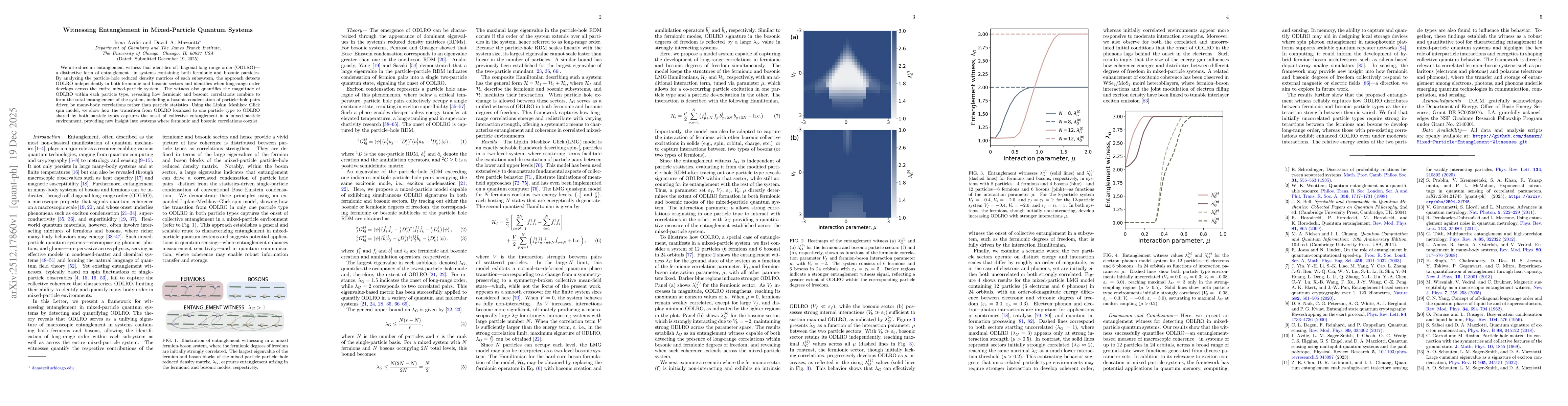 Thumbnail for Witnessing Entanglement in Mixed-Particle Quantum Systems