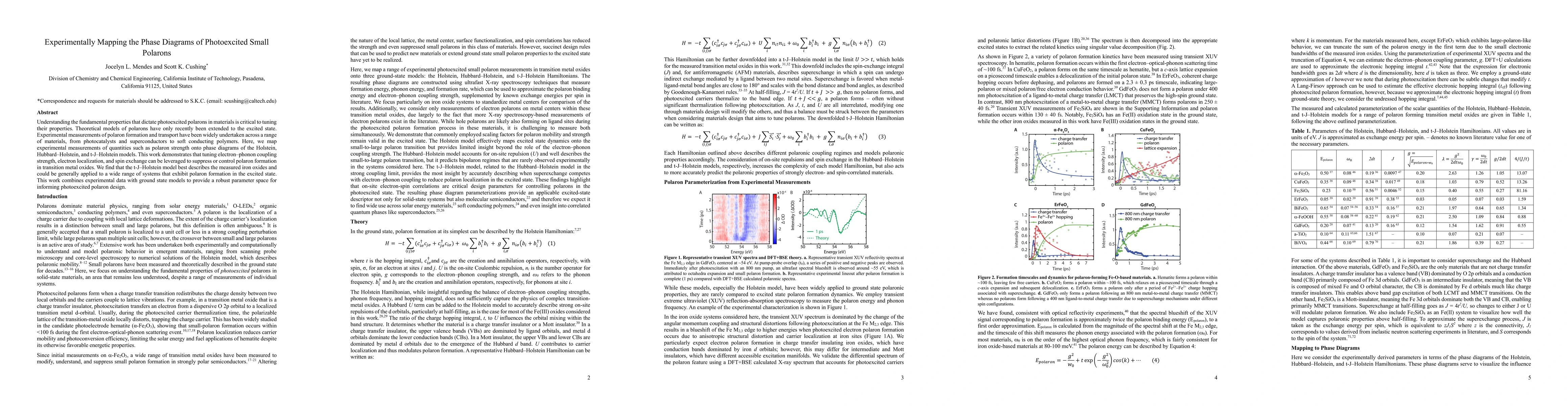 Thumbnail for Experimentally Mapping the Phase Diagrams of Photoexcited Small Polarons