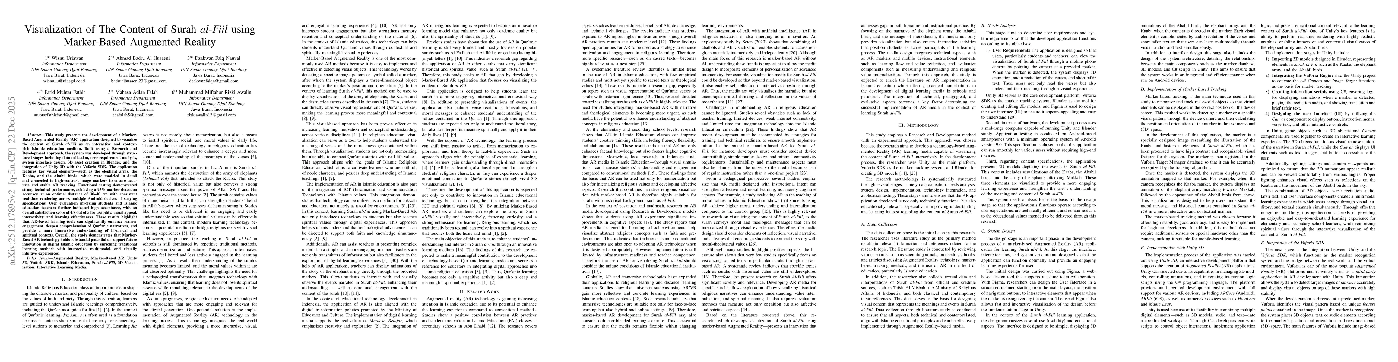Thumbnail for Visualization of The Content of Surah al Fiil using Marker-Based Augmented Reality