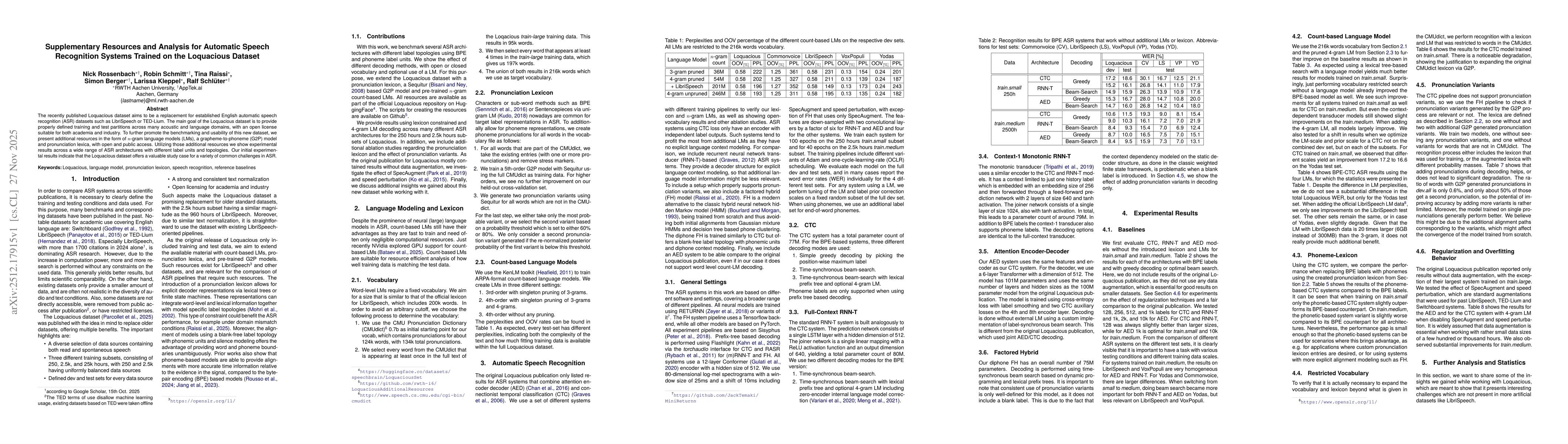 Thumbnail for Supplementary Resources and Analysis for Automatic Speech Recognition Systems Trained on the Loquacious Dataset
