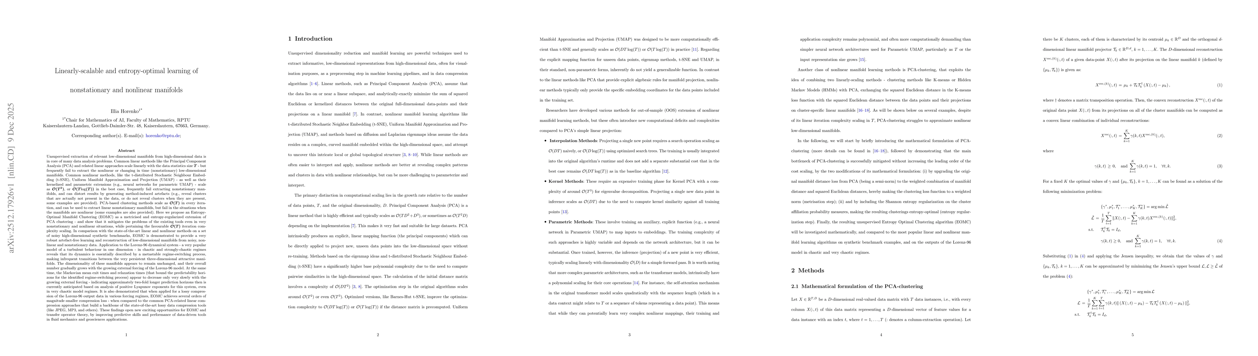 Thumbnail for Linearly-scalable and entropy-optimal learning of nonstationary and nonlinear manifolds