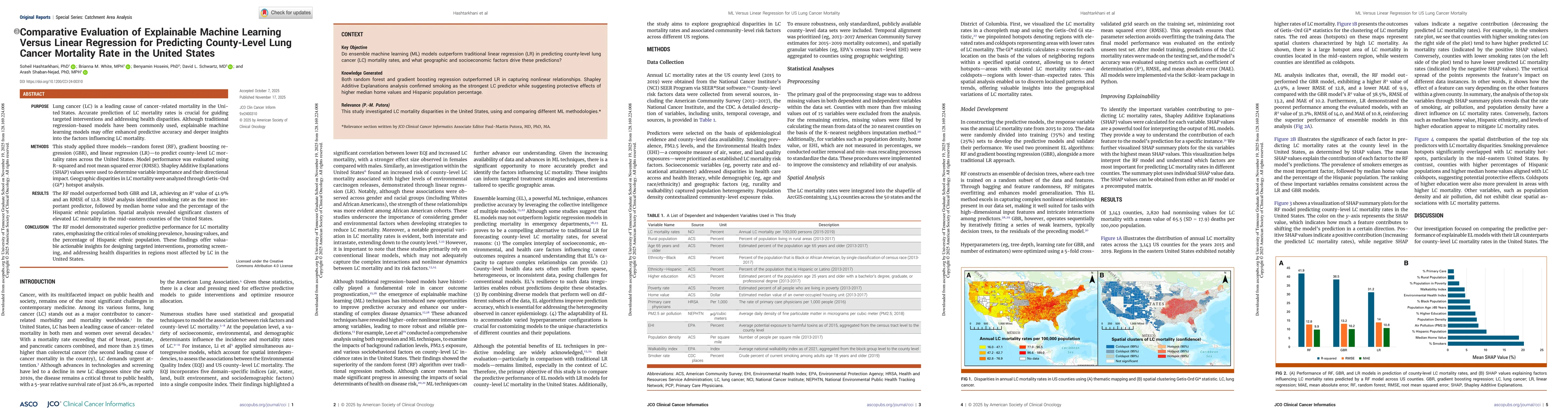 Thumbnail for Comparative Evaluation of Explainable Machine Learning Versus Linear Regression for Predicting County-Level Lung Cancer Mortality Rate in the United States