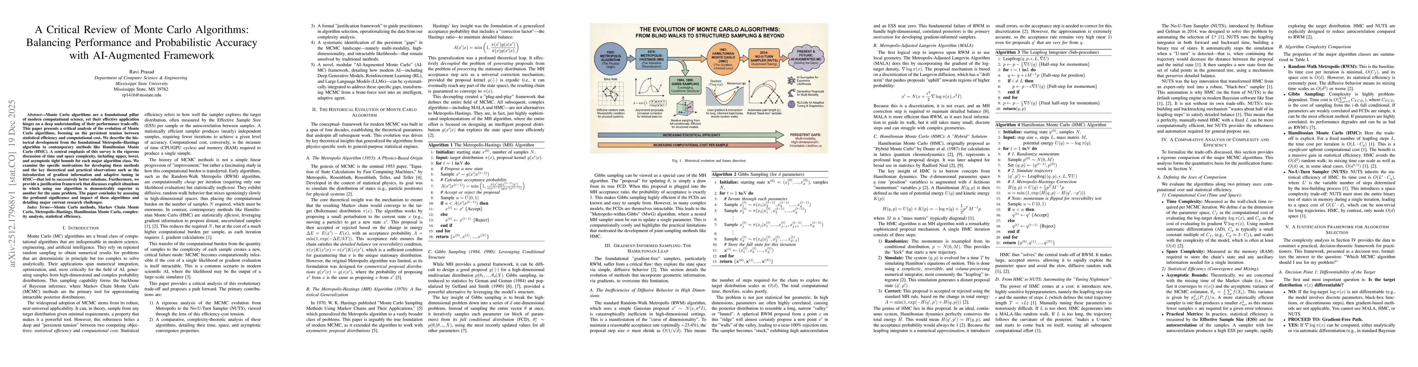 Thumbnail for A Critical Review of Monte Carlo Algorithms Balancing Performance and Probabilistic Accuracy with AI Augmented Framework