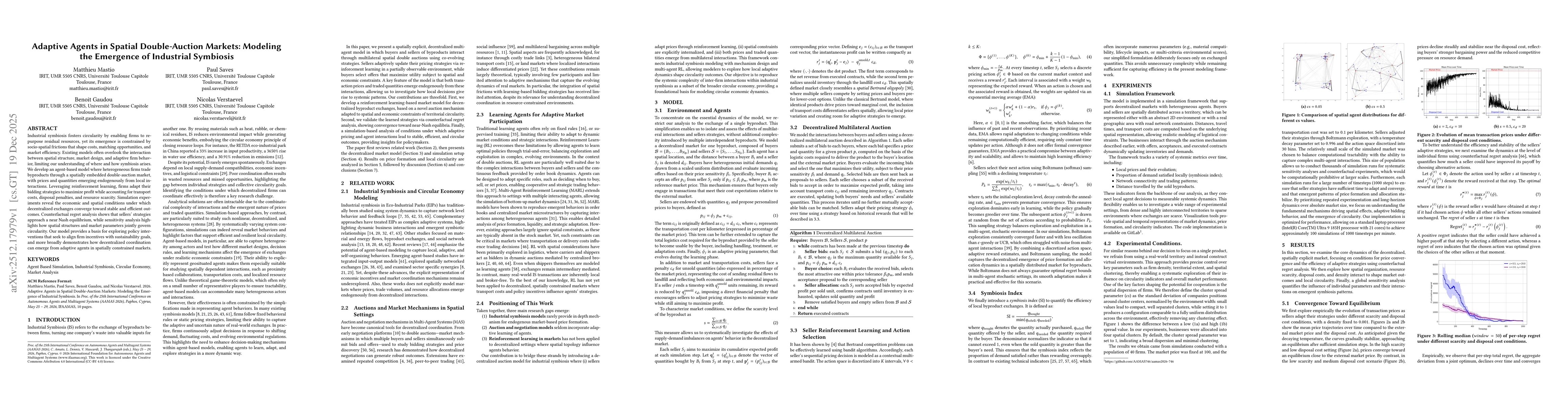 Thumbnail for Adaptive Agents in Spatial Double-Auction Markets: Modeling the Emergence of Industrial Symbiosis