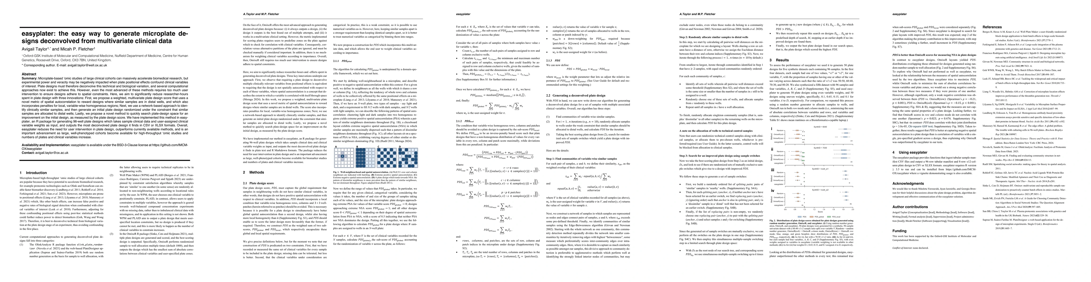 Thumbnail for easyplater: The easy way to generate microplate designs deconvolved from multivariate clinical data
