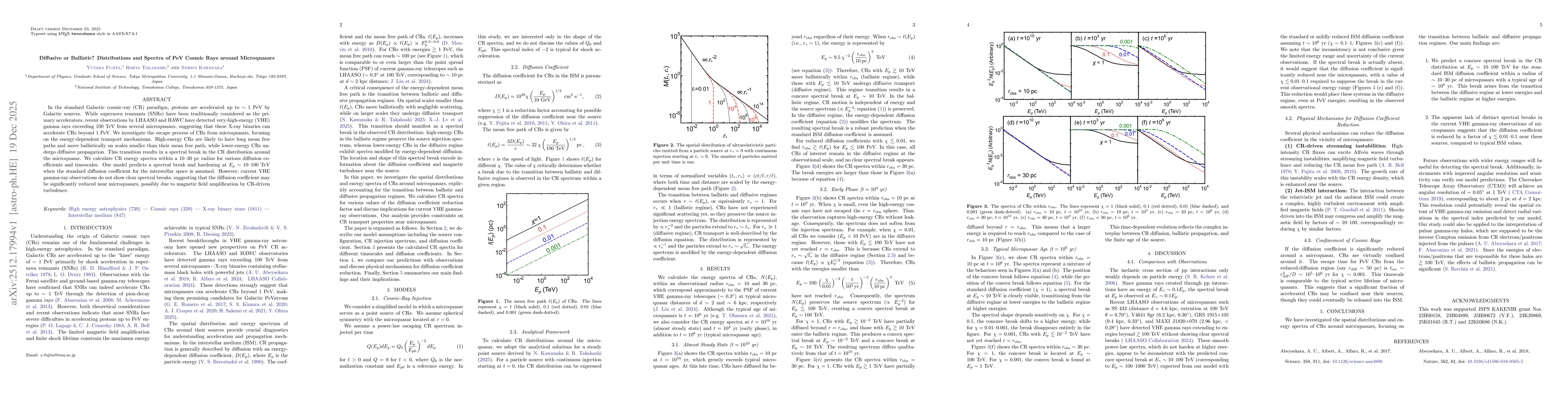 Thumbnail for Diffusive or Ballistic? Distributions and Spectra of PeV Cosmic Rays around Microquasars