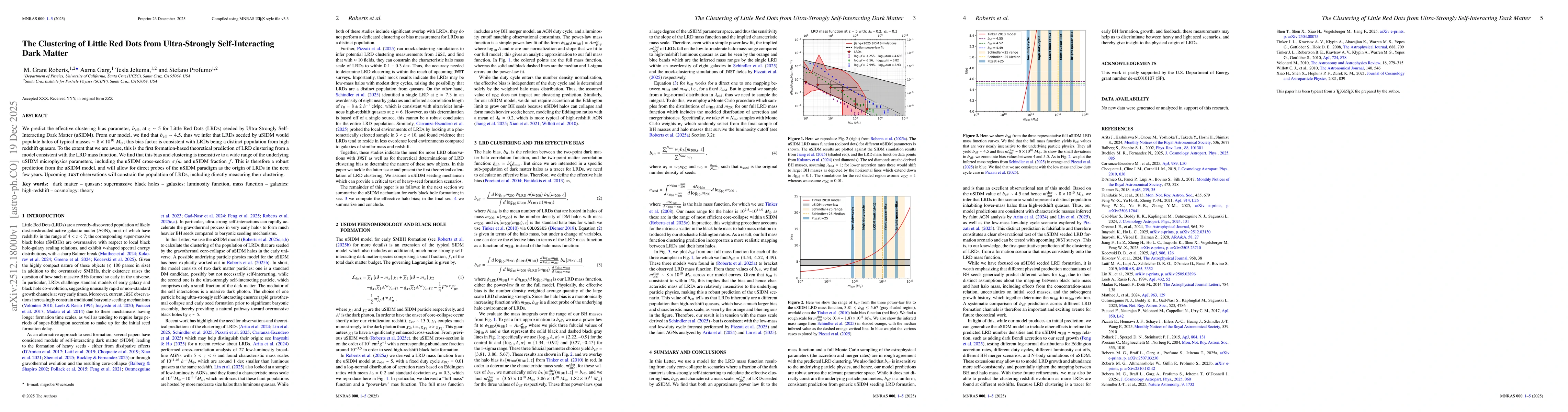 Thumbnail for The Clustering of Little Red Dots from Ultra-Strongly Self-Interacting Dark Matter