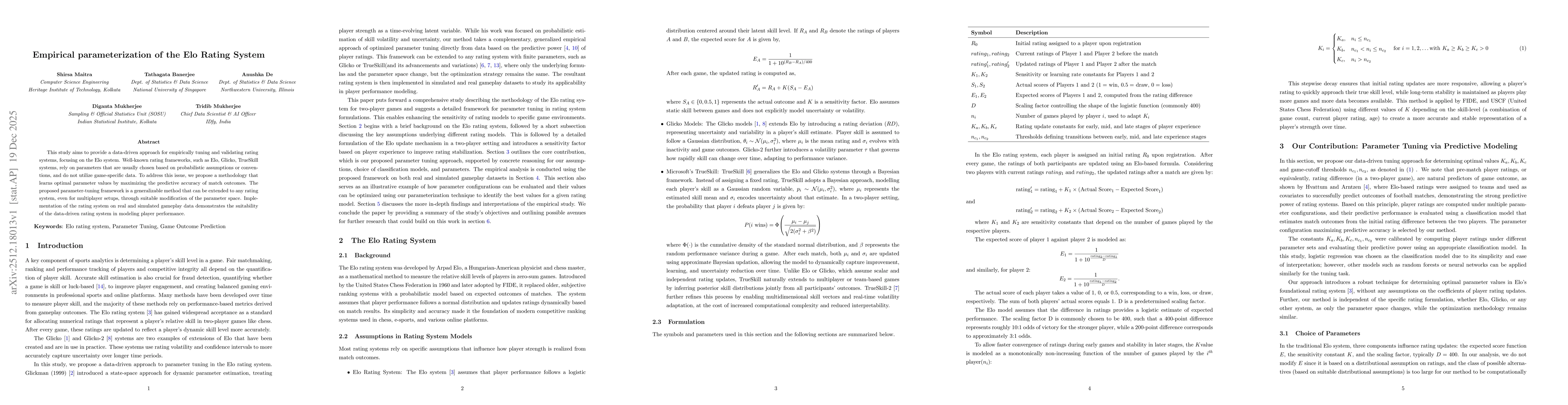 Thumbnail for Empirical parameterization of the Elo Rating System