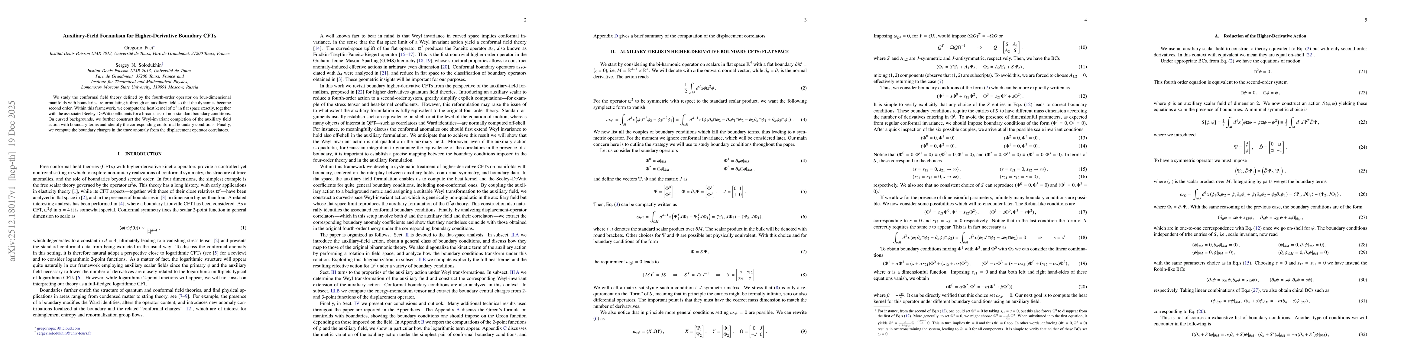 Thumbnail for Auxiliary-Field Formalism for Higher-Derivative Boundary CFTs