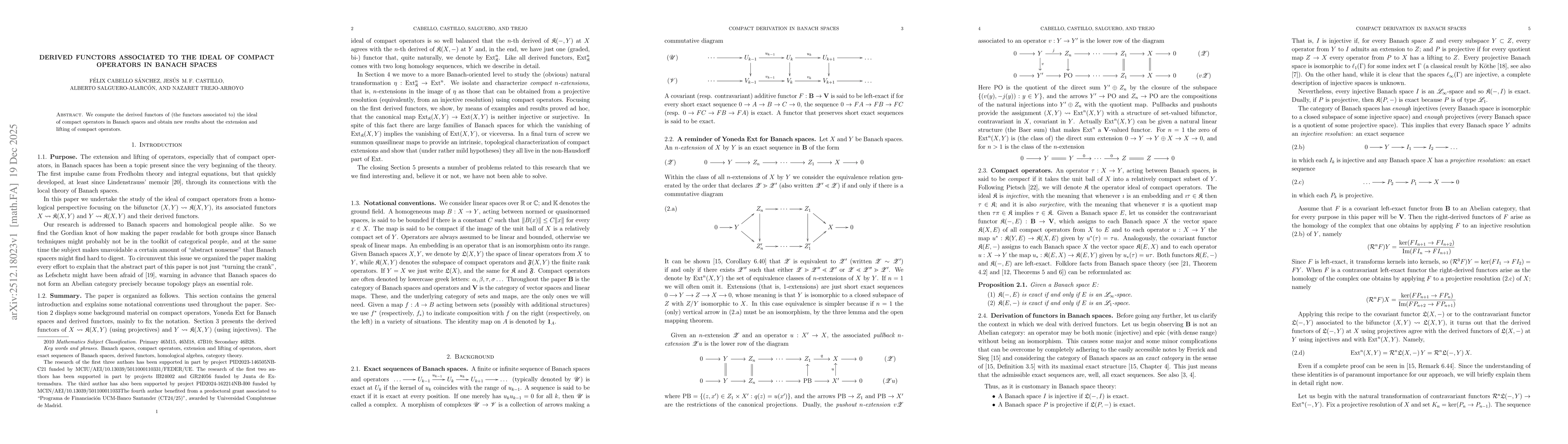 Thumbnail for Derived functors associated to the ideal of compact operators in Banach spaces