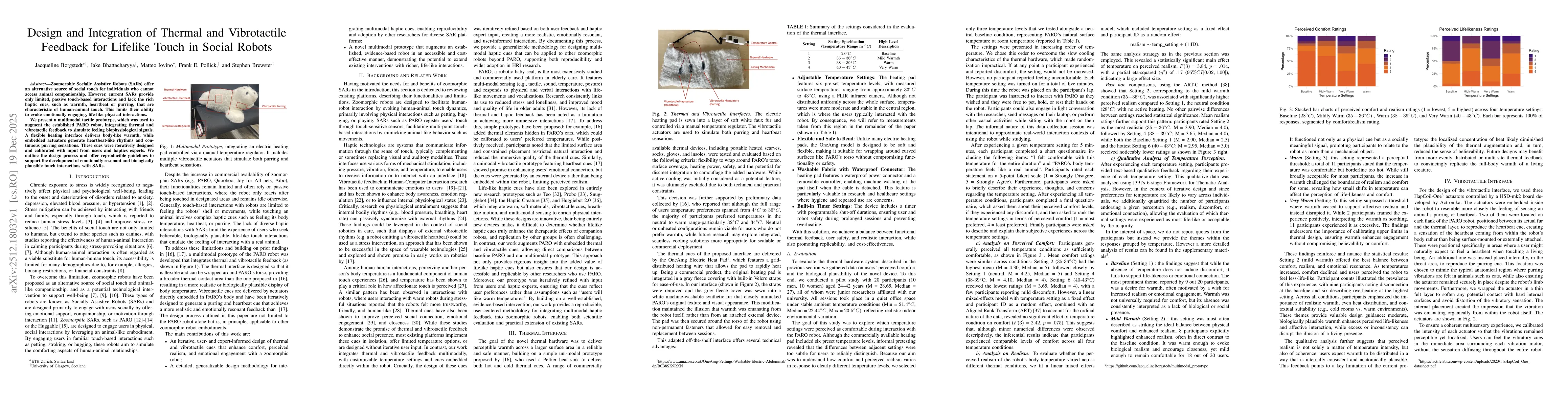 Thumbnail for Design and Integration of Thermal and Vibrotactile Feedback for Lifelike Touch in Social Robots