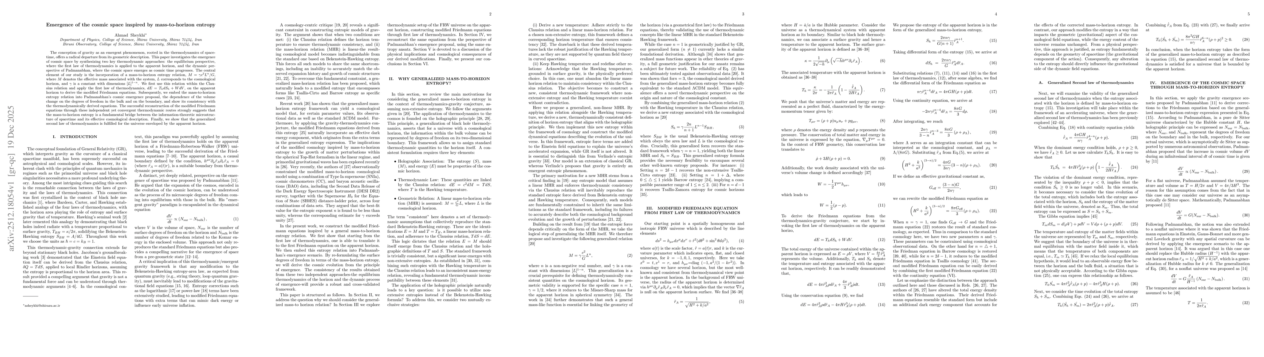 Thumbnail for Emergence of the cosmic space inspired by mass-to-horizon entropy