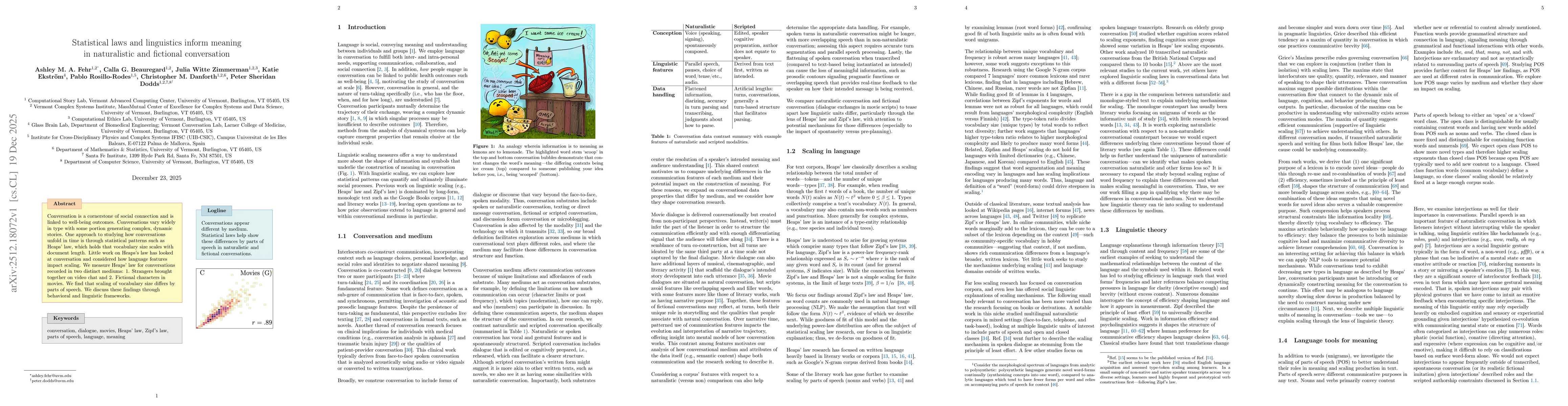 Thumbnail for Statistical laws and linguistics inform meaning in naturalistic and fictional conversation