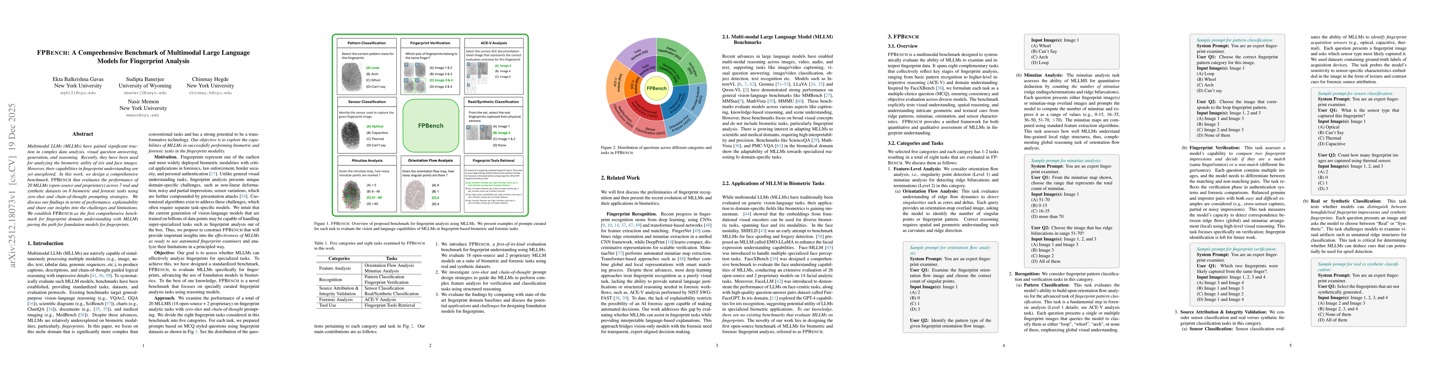 Thumbnail for FPBench: A Comprehensive Benchmark of Multimodal Large Language Models for Fingerprint Analysis