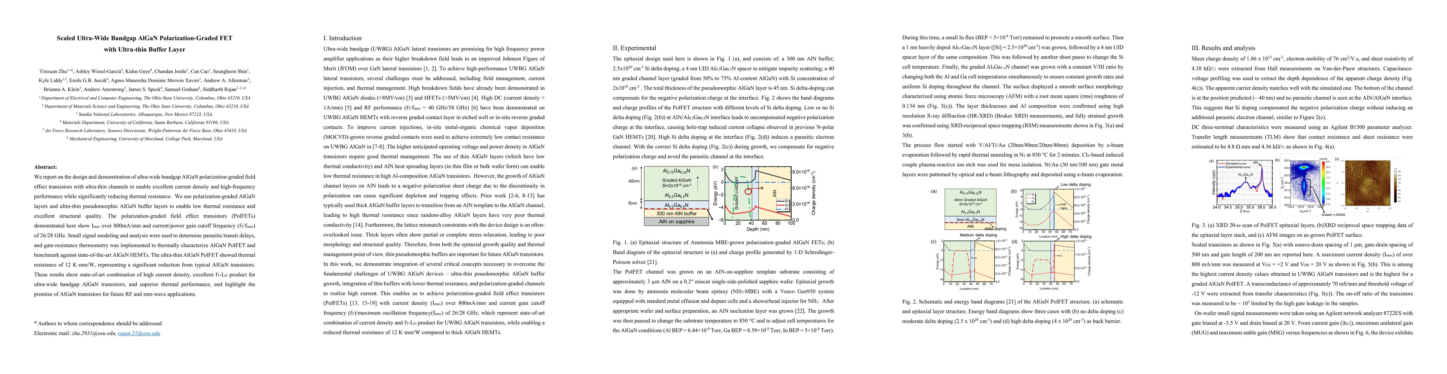 Thumbnail for Scaled Ultra-Wide Bandgap AlGaN Polarization-Graded FET with Ultra-thin Buffer Layer
