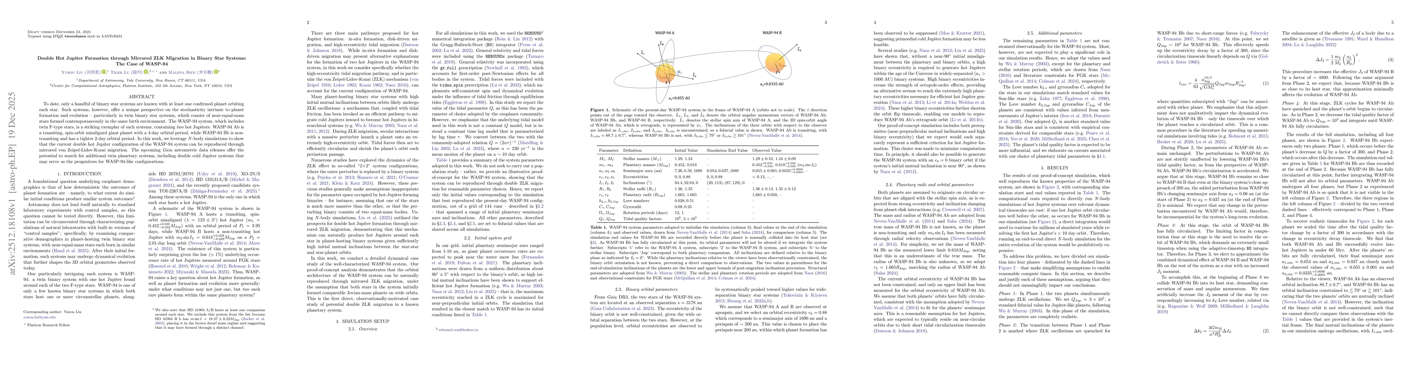 Thumbnail for Double Hot Jupiter Formation through Mirrored ZLK Migration in Binary Star Systems: The Case of WASP-94