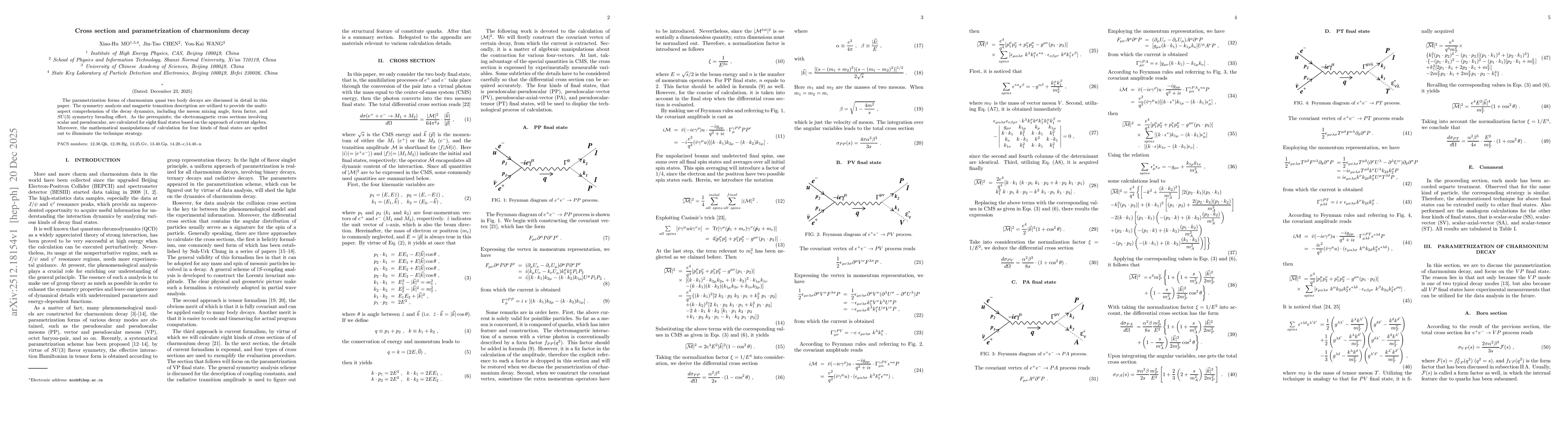 Thumbnail for Cross section and parametrization of charmonium decay
