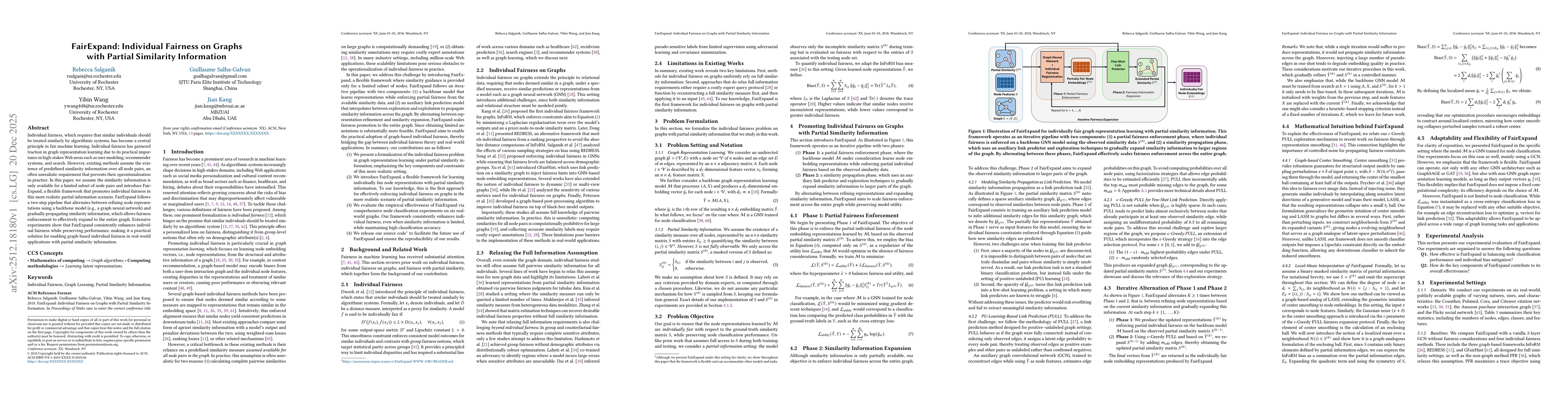 Thumbnail for FairExpand: Individual Fairness on Graphs with Partial Similarity Information