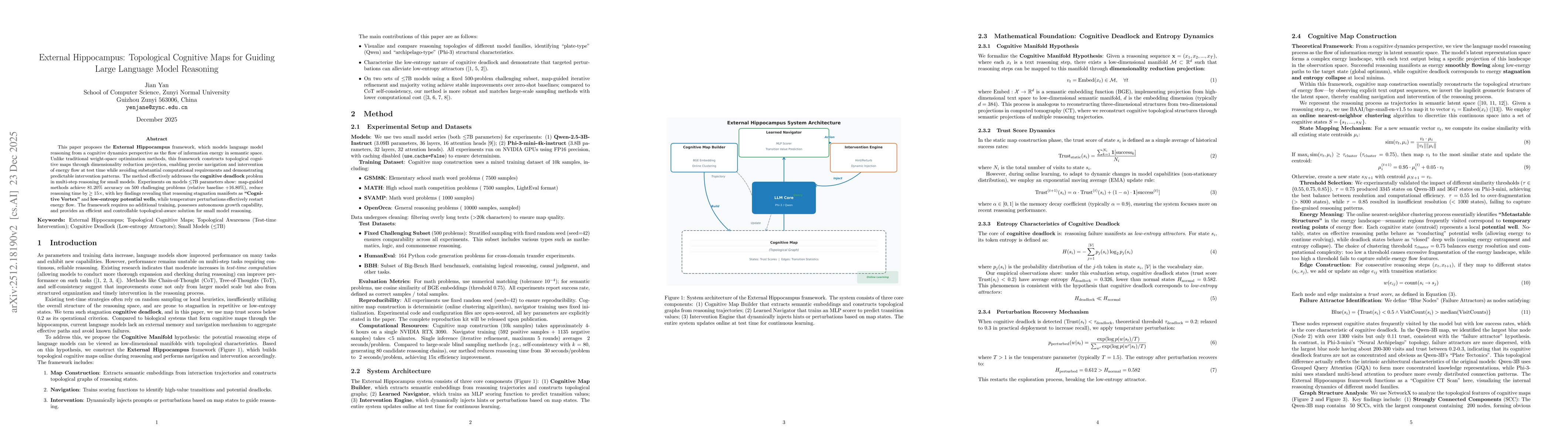 Thumbnail for External Hippocampus: Topological Cognitive Maps for Guiding Large Language Model Reasoning