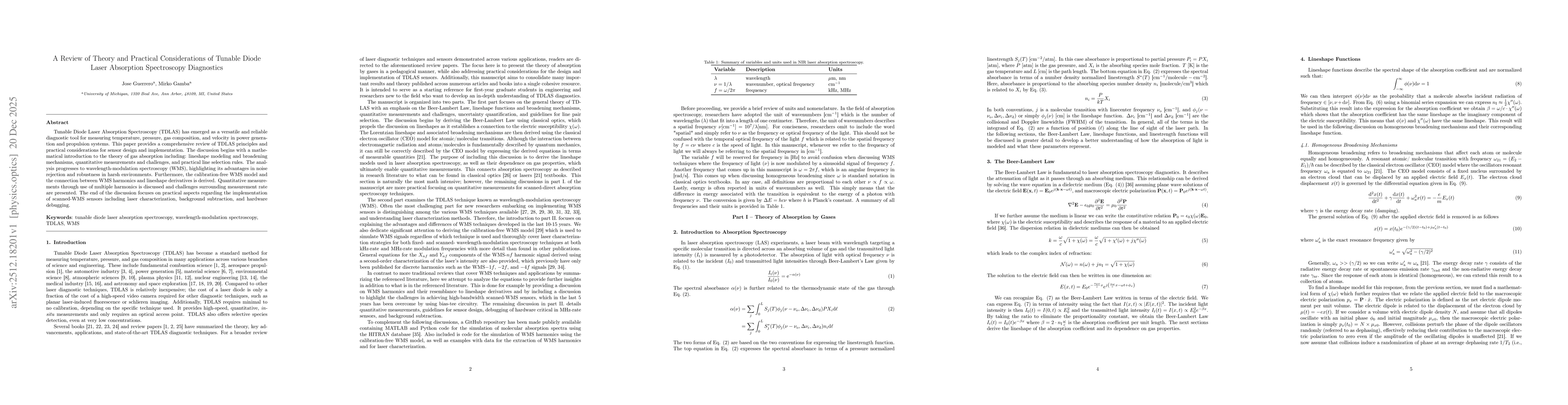 Thumbnail for A Review of Theory and Practical Considerations of Tunable Diode Laser Absorption Spectroscopy Diagnostics