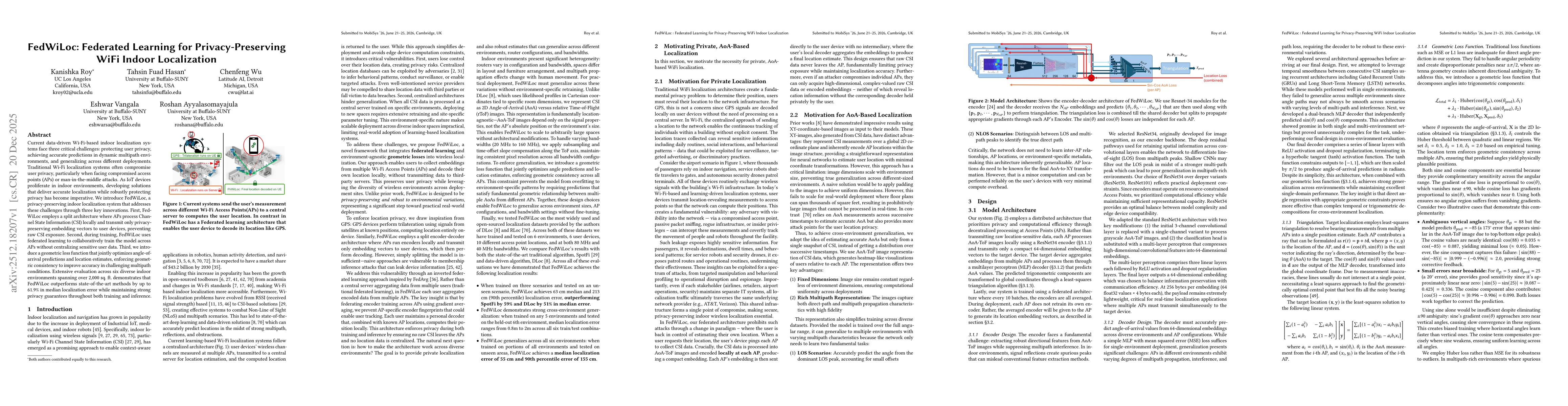 Thumbnail for FedWiLoc: Federated Learning for Privacy-Preserving WiFi Indoor Localization