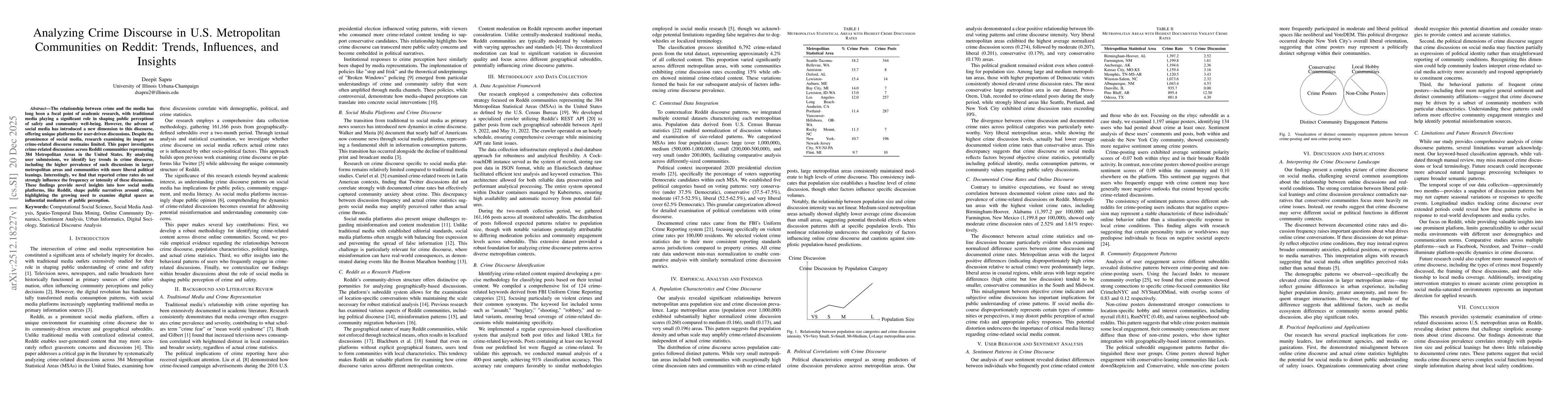 Thumbnail for Analyzing Crime Discourse in U.S. Metropolitan Communities on Reddit: Trends, Influences, and Insights