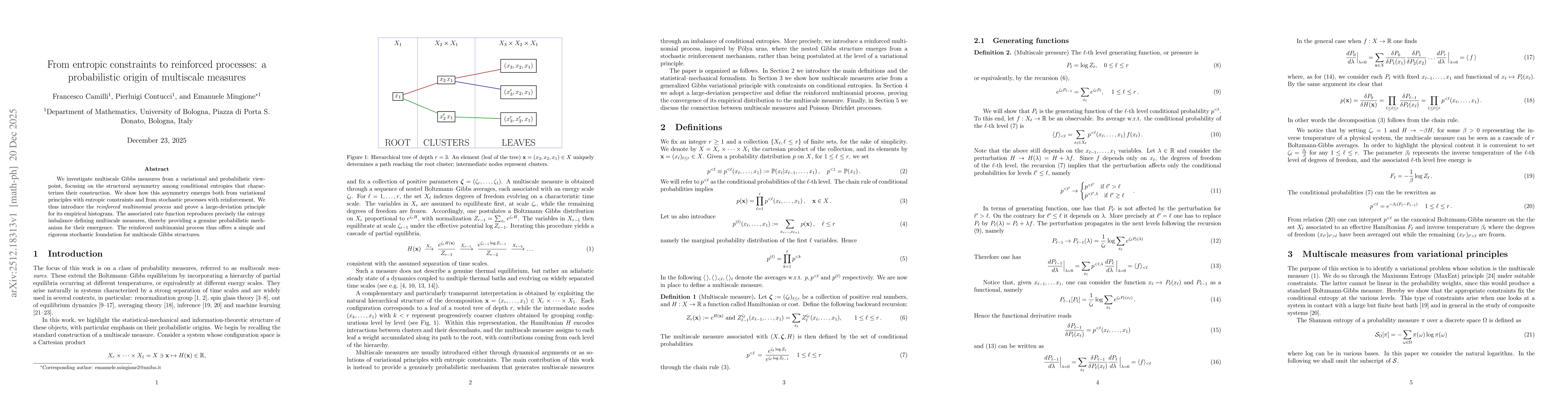 Thumbnail for From entropic constraints to reinforced processes: a probabilistic origin of multiscale measures
