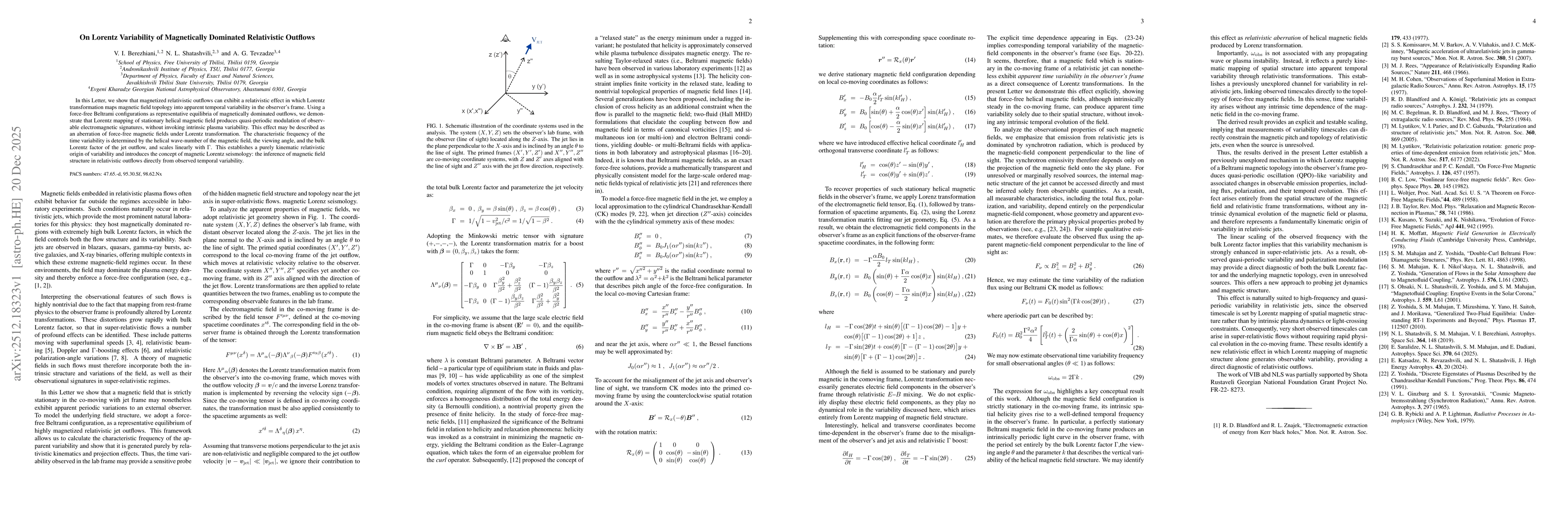 Thumbnail for On Lorentz Variability of Magnetically Dominated Relativistic Outflows