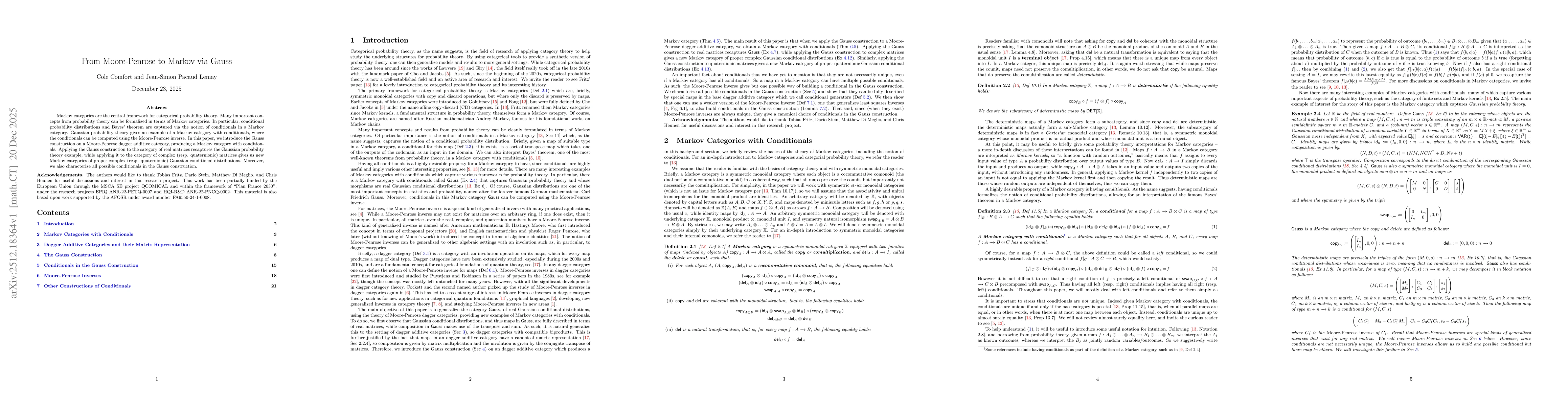 Thumbnail for From Moore-Penrose to Markov via Gauss
