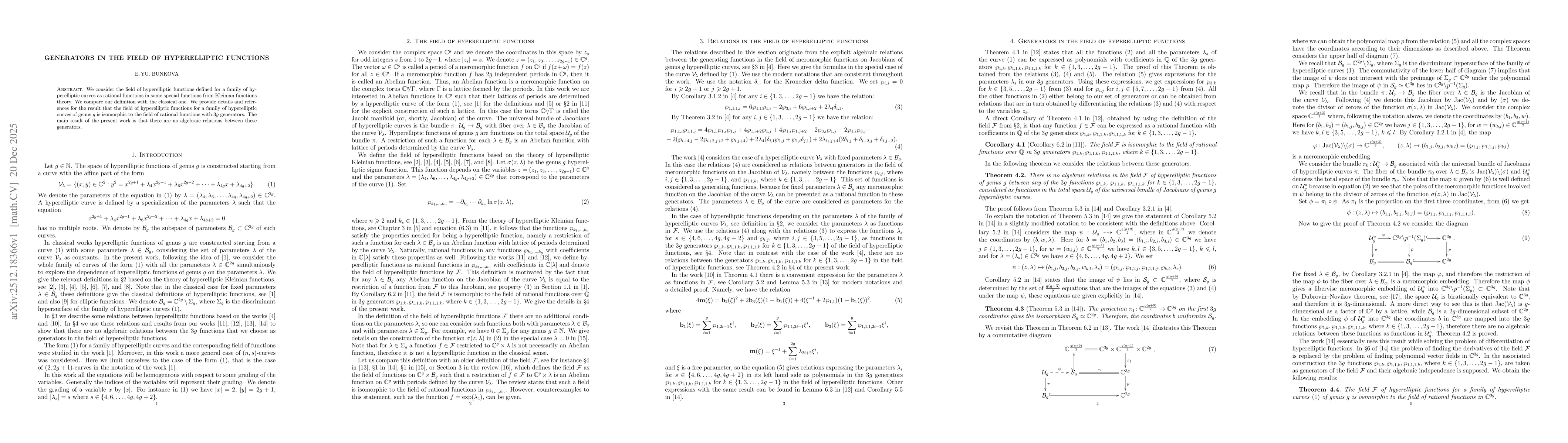 Thumbnail for Generators in the field of hyperelliptic functions