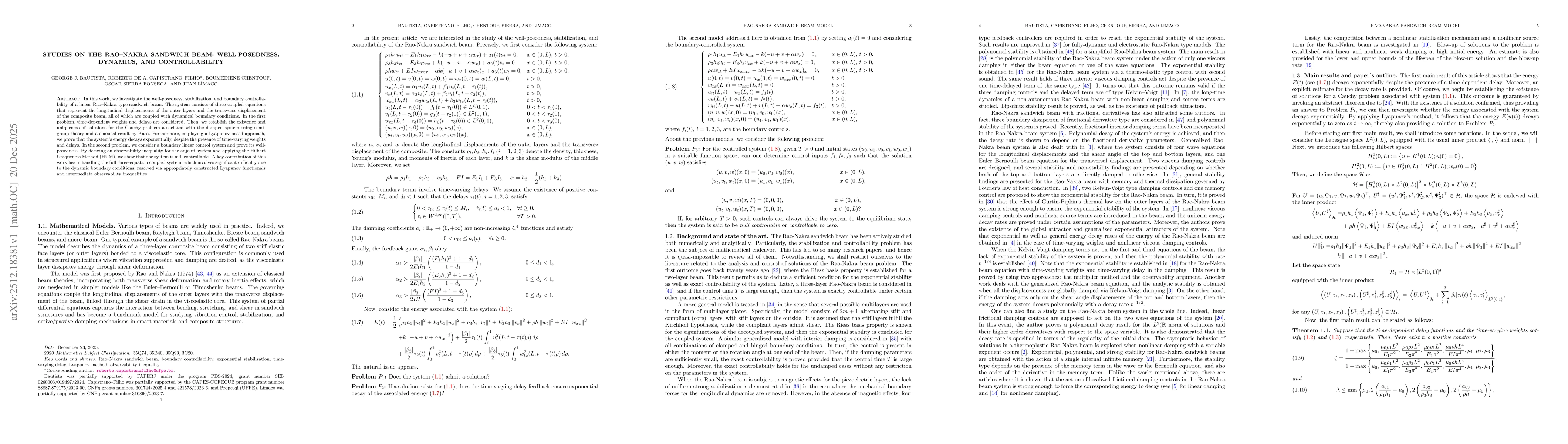 Thumbnail for Studies on the Rao-Nakra Sandwich Beam: Well-Posedness, Dynamics, and Controllability