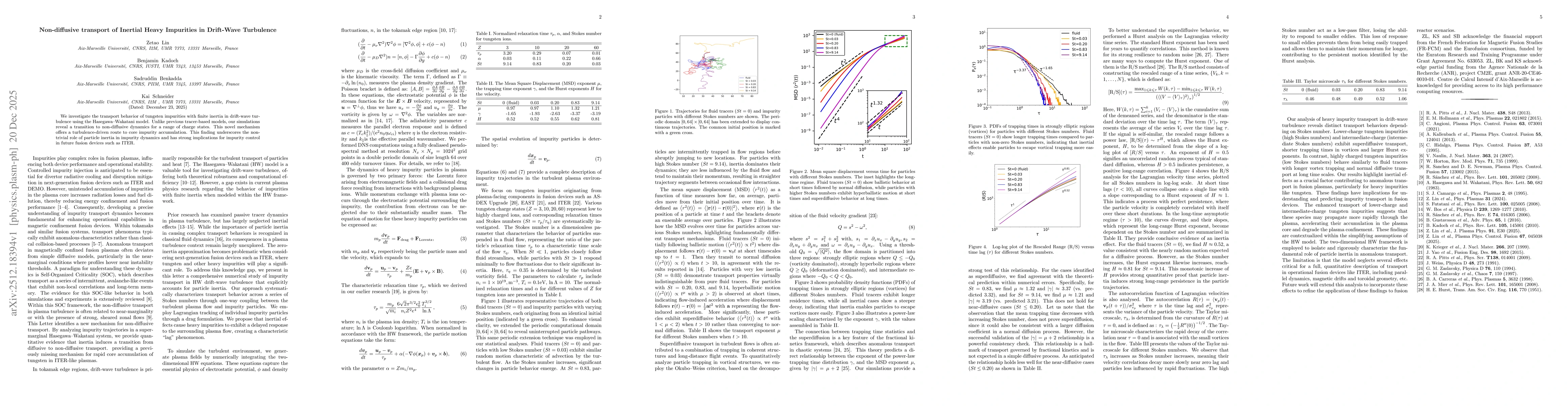 Thumbnail for Nondiffusive transport of inertial heavy impurities in drift-wave turbulence