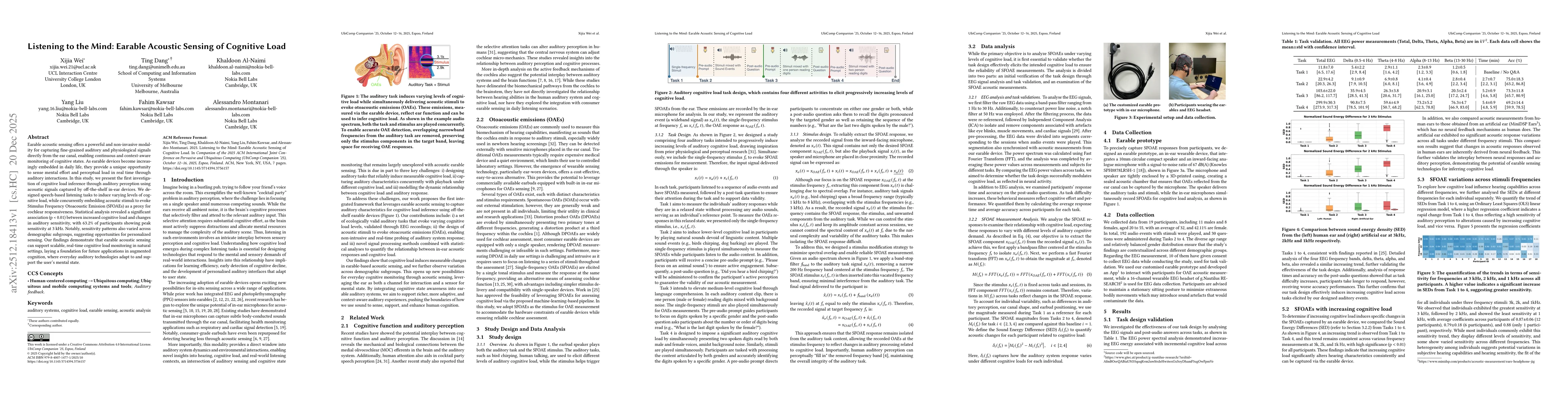 Thumbnail for Listening to the Mind: Earable Acoustic Sensing of Cognitive Load