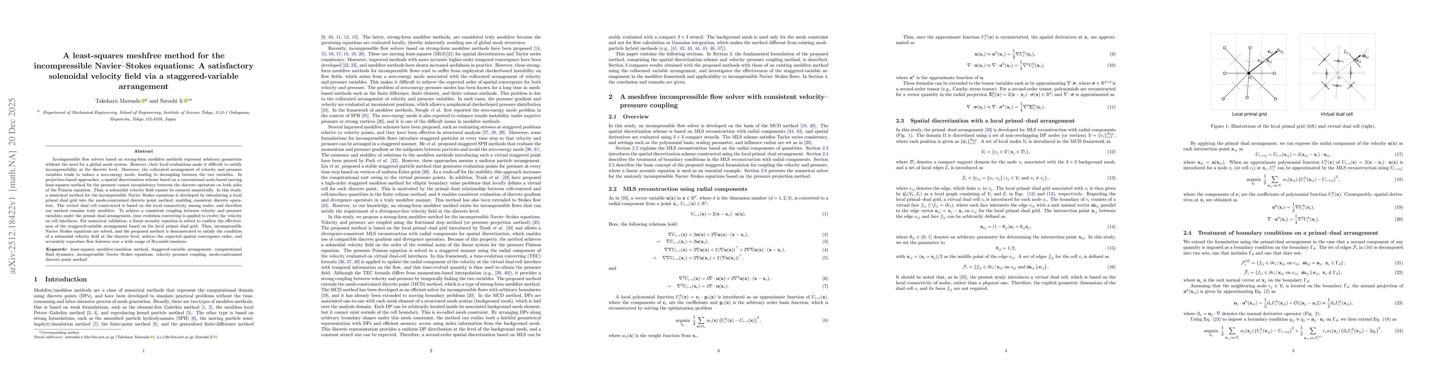 Thumbnail for A least-squares meshfree method for the incompressible Navier-Stokes equations: A satisfactory solenoidal velocity field via a staggered-variable arrangement