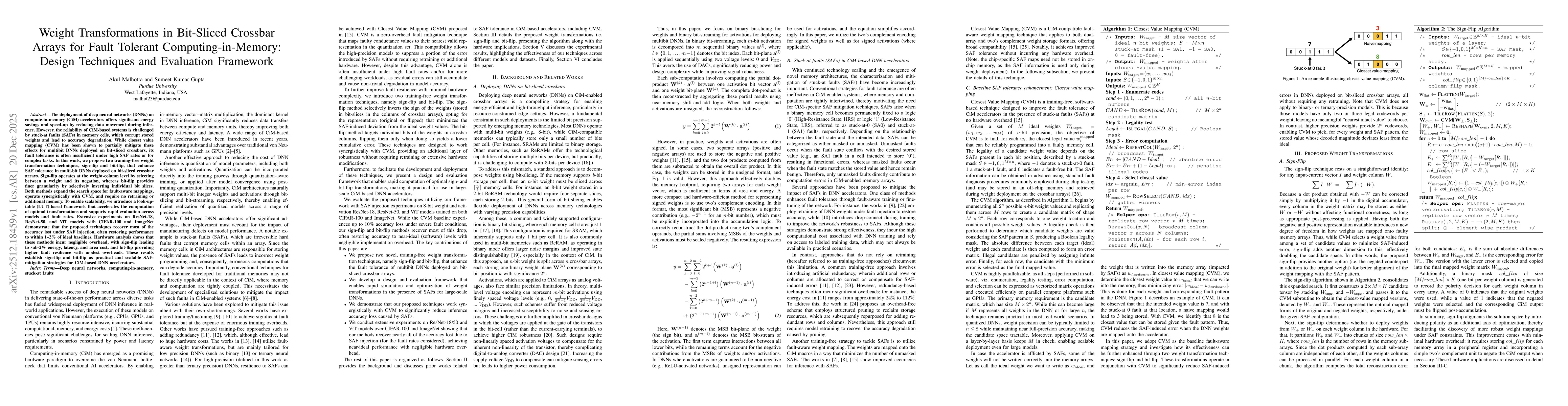 Thumbnail for Weight Transformations in Bit-Sliced Crossbar Arrays for Fault Tolerant Computing-in-Memory: Design Techniques and Evaluation Framework