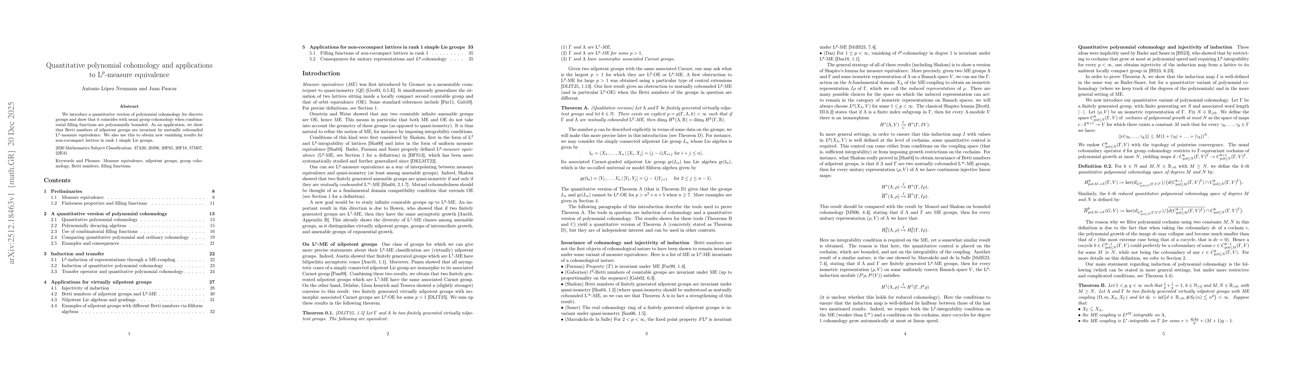 Thumbnail for Quantitative polynomial cohomology and applications to $\textrm L^p$-measure equivalence