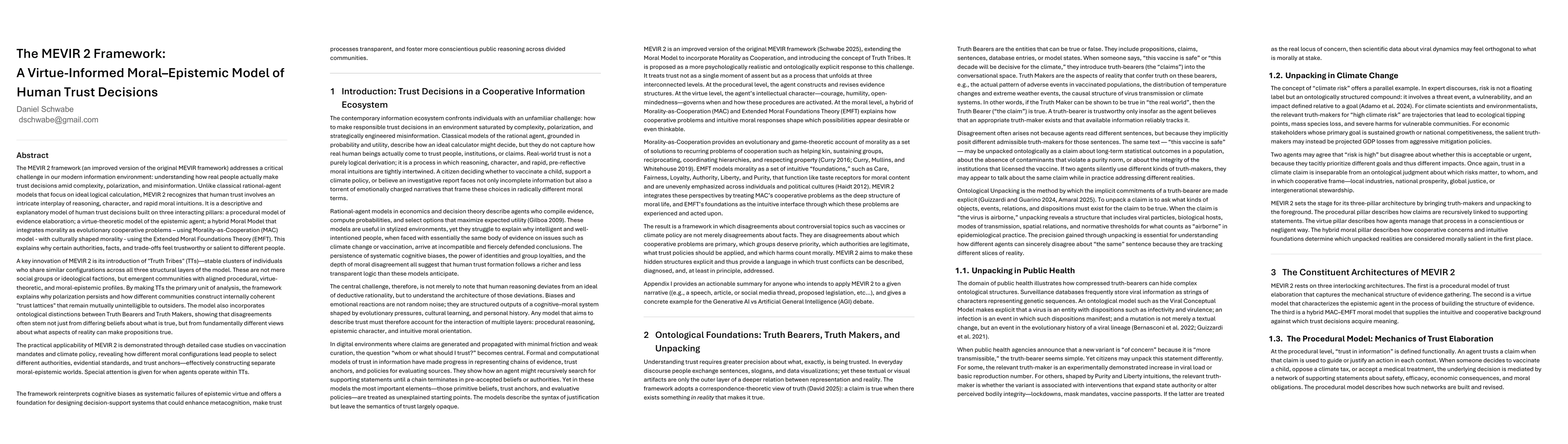 Thumbnail for The MEVIR 2 Framework: A Virtue-Informed Moral-Epistemic Model of Human Trust Decisions