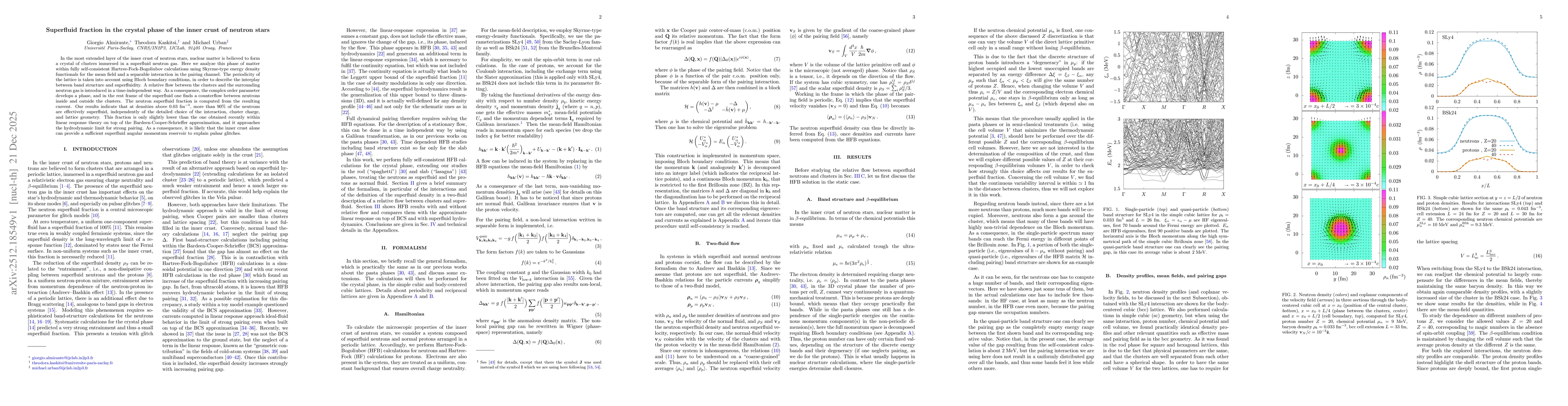 Thumbnail for Superfluid fraction in the crystal phase of the inner crust of neutron stars