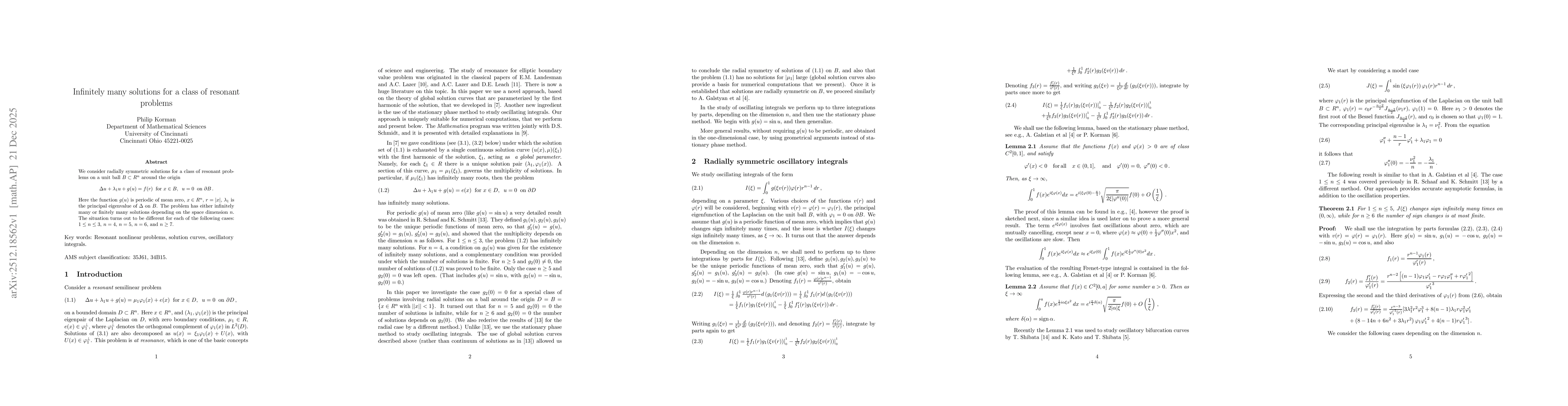 Thumbnail for Infinitely many solutions for a class of resonant problems