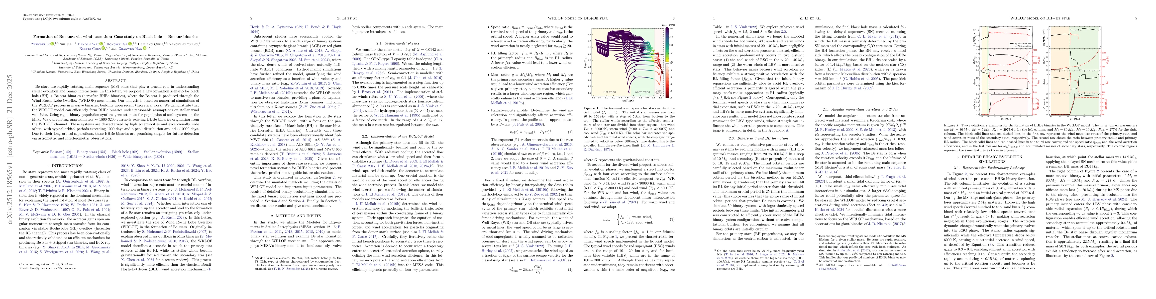 Thumbnail for Formation of Be stars via wind accretion: Case study on Black hole + Be star binaries