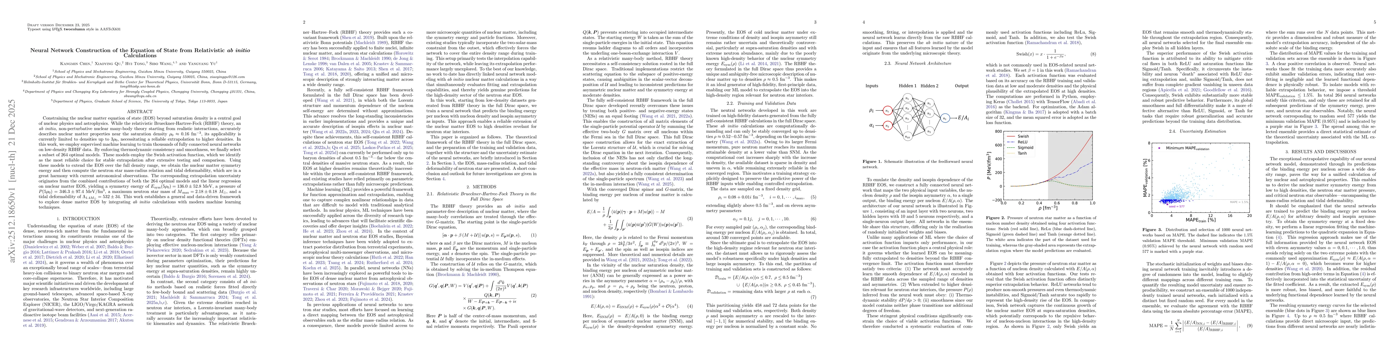 Thumbnail for Neural Network Construction of the Equation of State from Relativistic ab initio Calculations