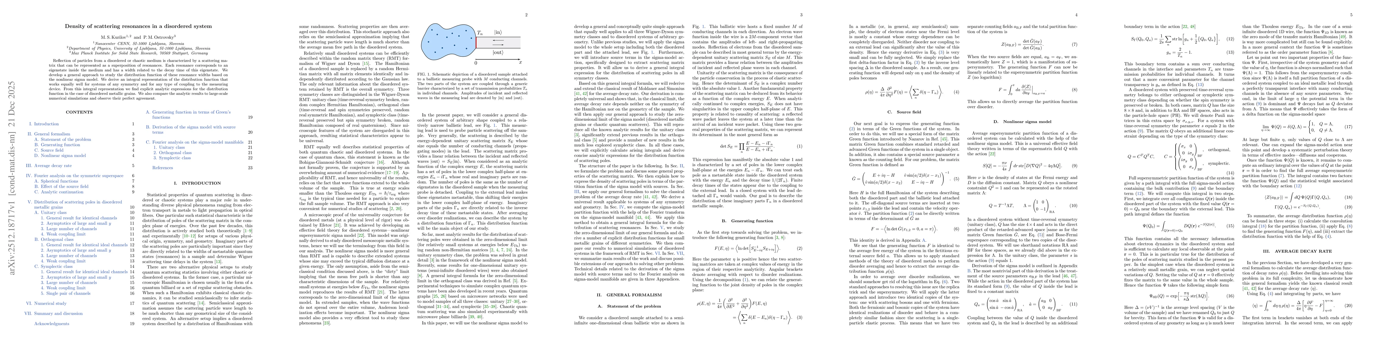 Thumbnail for Density of scattering resonances in a disordered system