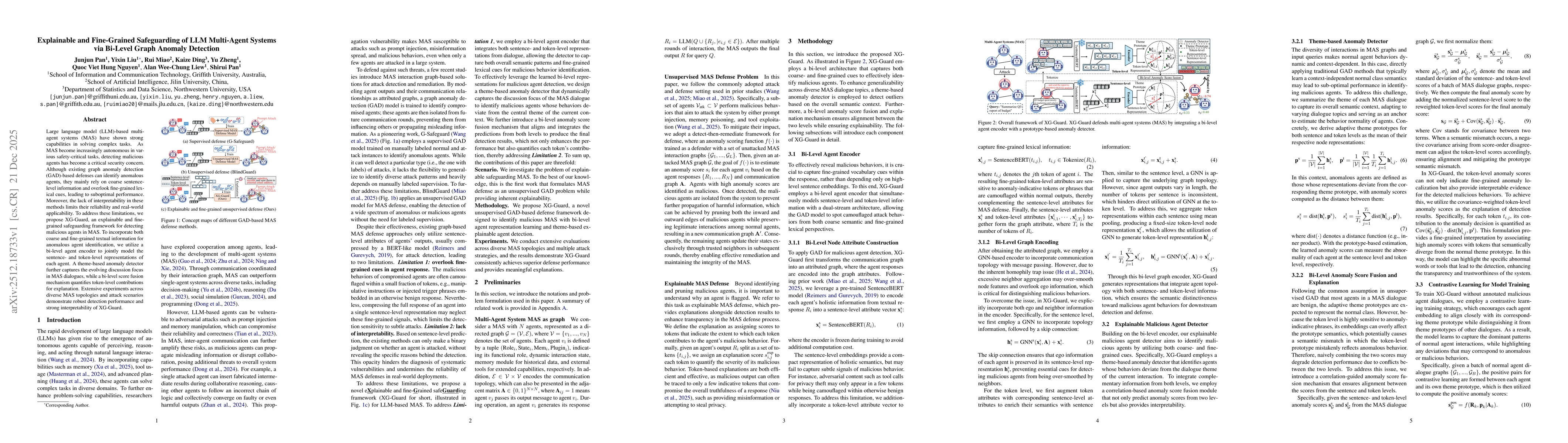Thumbnail for Explainable and Fine-Grained Safeguarding of LLM Multi-Agent Systems via Bi-Level Graph Anomaly Detection