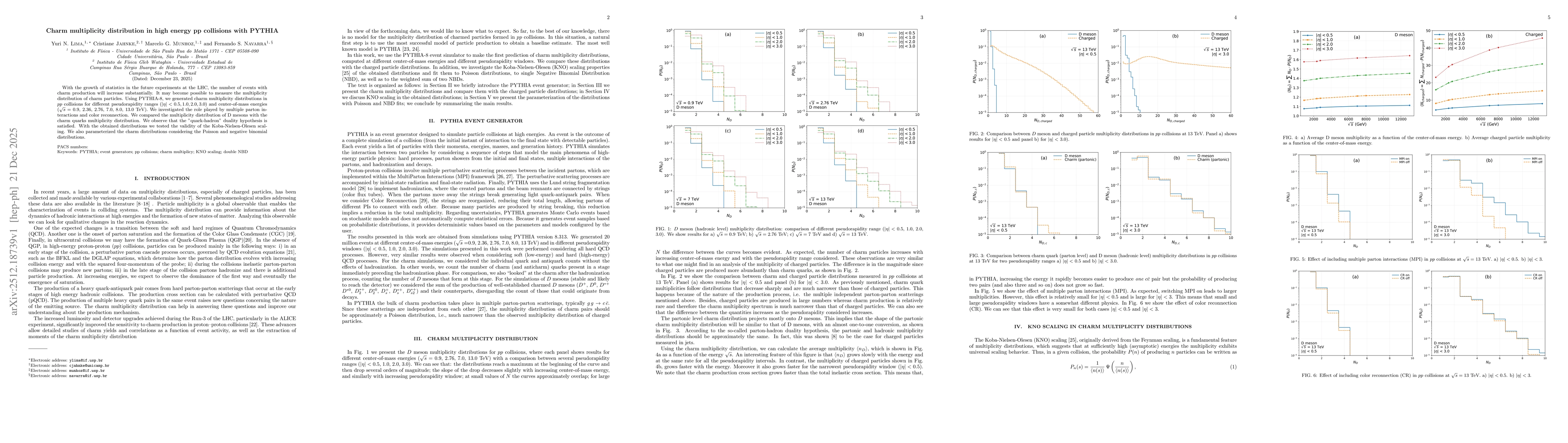 Thumbnail for Charm multiplicity distribution in high energy pp collisions with PYTHIA