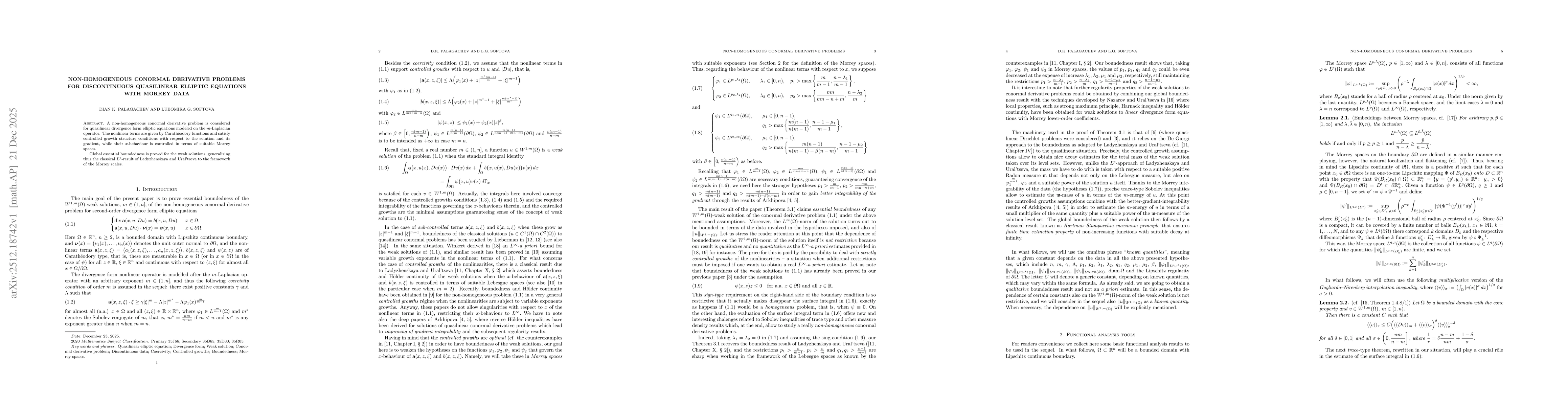 Thumbnail for Non-homogeneous conormal derivative problem for quasilinear elliptic equations with Morrey data