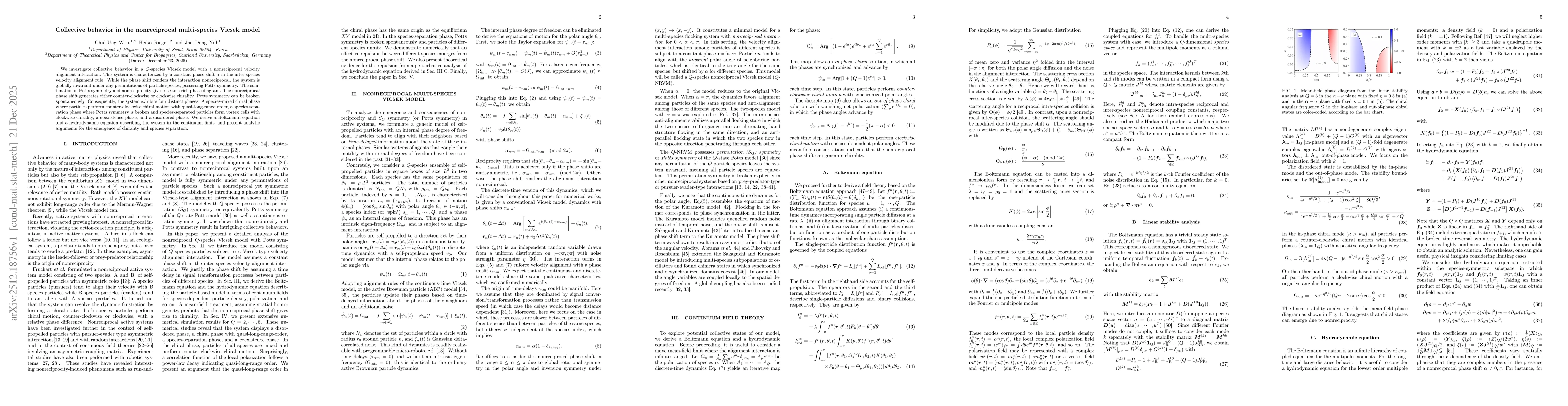 Thumbnail for Collective behavior in the nonreciprocal multi-species Vicsek model