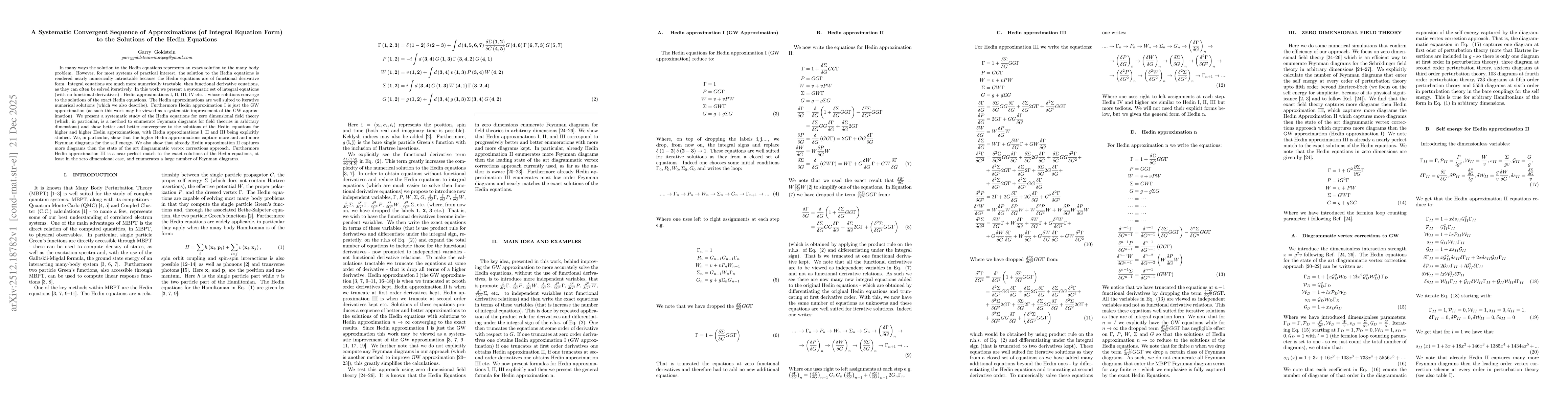 Thumbnail for A Systematic Convergent Sequence of Approximations (of Integral Equation Form) to the Solutions of the Hedin Equations
