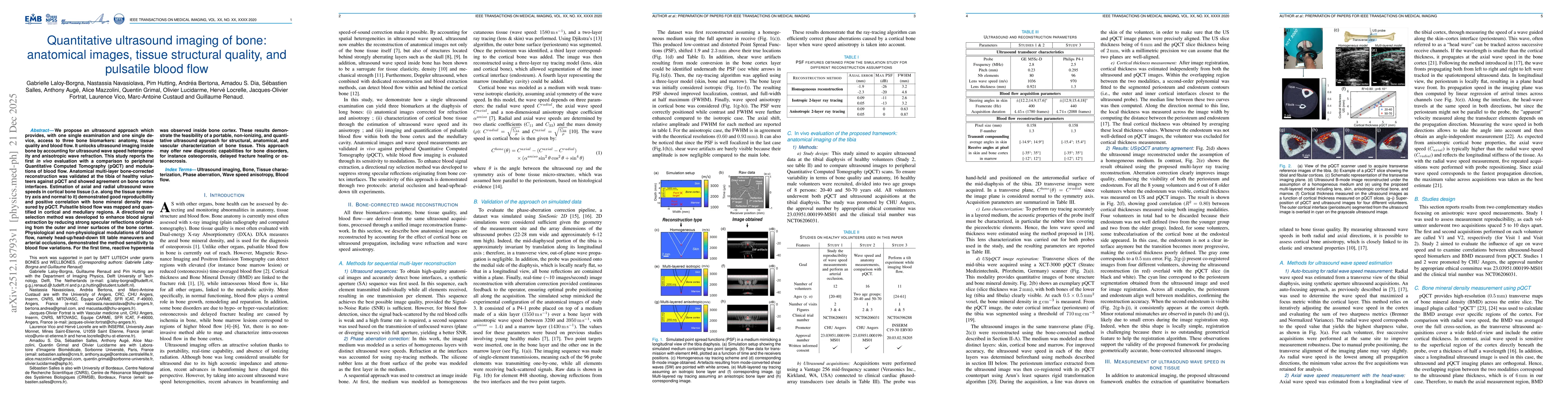 Thumbnail for Quantitative ultrasound imaging of bone: anatomical images, tissue structural quality, and pulsatile blood flow