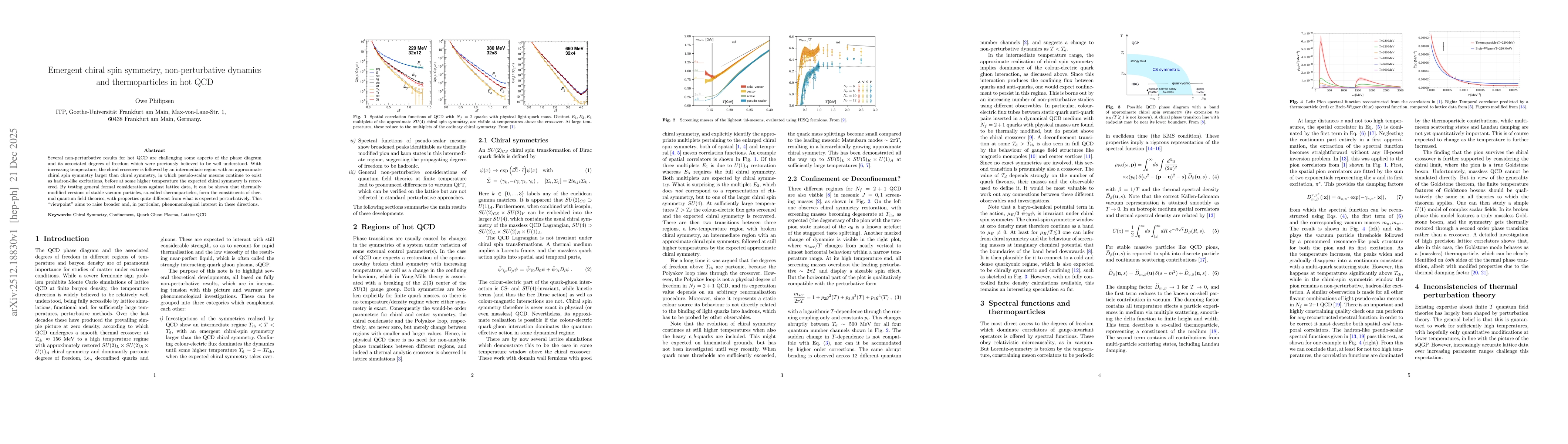 Thumbnail for Emergent chiral spin symmetry, non-perturbative dynamics and thermoparticles in hot QCD